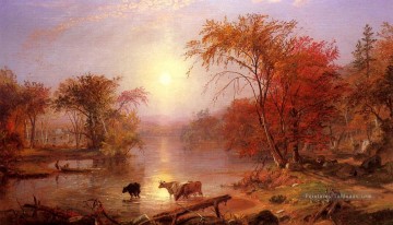 Été indien Hudson River Albert Bierstadt Peinture à l'huile